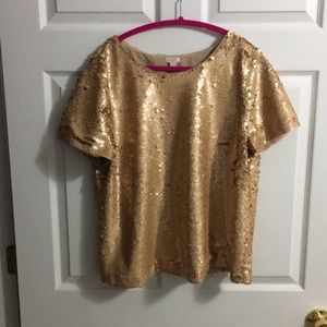 JCrew Gold Sequin Top